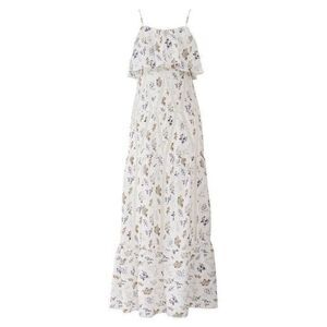 LOUNA White Printed Denise Maxi Dress SMALL